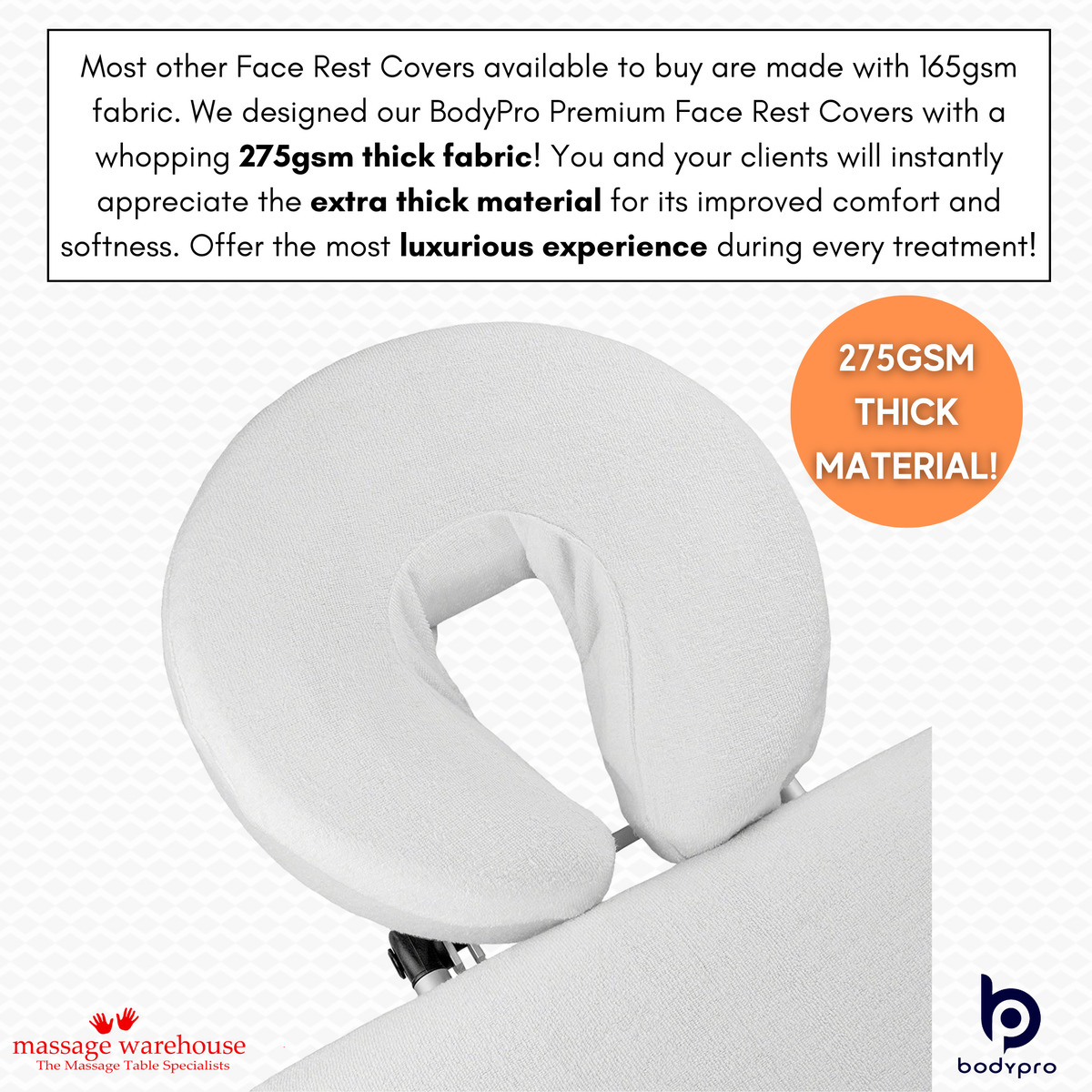 TERRY TOWEL FITTED FACE REST CRADLE COVER (Pack of 4)