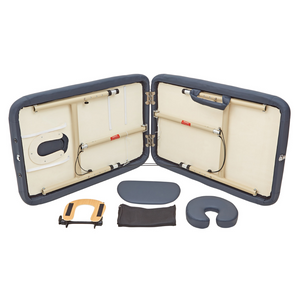 Massage Warehouse Advantage 10.5kg Portable Lightweight Treatment Table Couch Wood Black Navy 11