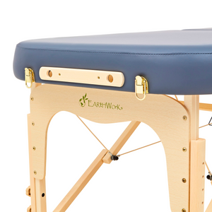 Massage Warehouse Earthworks Comfort Flat Portable Lightweight Treatment Table Couch Wooden Navy Black Agate Blue Cream 6