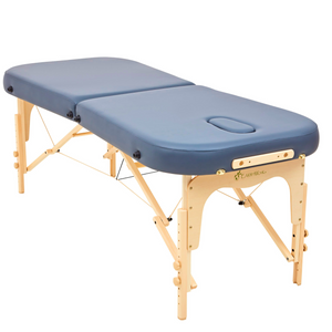 Massage Warehouse Earthworks Comfort Flat Portable Lightweight Treatment Table Couch Wooden Navy Black Agate Blue Cream 2