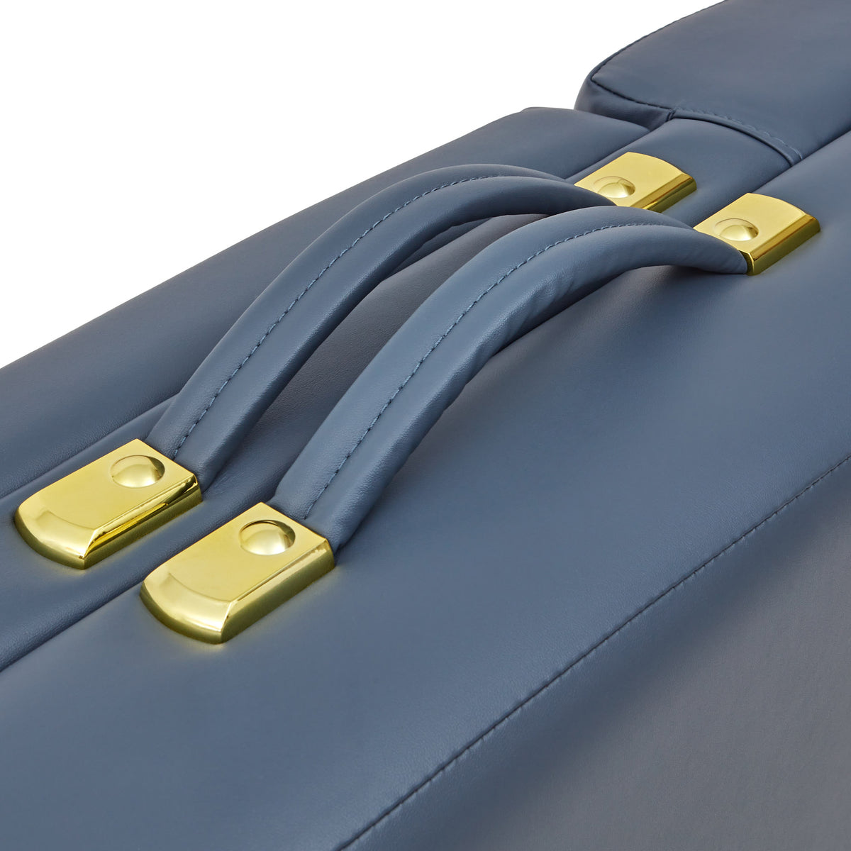 Massage Warehouse Earthworks Comfort Liftback Portable Lightweight Treatment Couch Bed Wooden Navy Black Agate Blue Cream