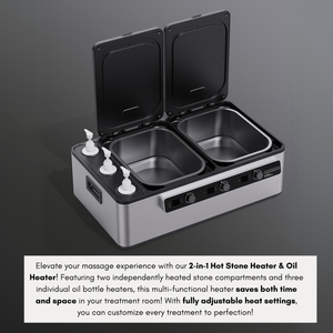 DELUXE MULTIFUNCTION HOT STONE HEATER & OIL WARMER COMBO WITH LED DISPLAY