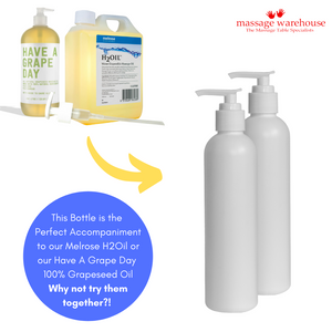 250ML SLIMLINE BOTTLE WITH PUMP -Fits our Massage Oil Warmer!