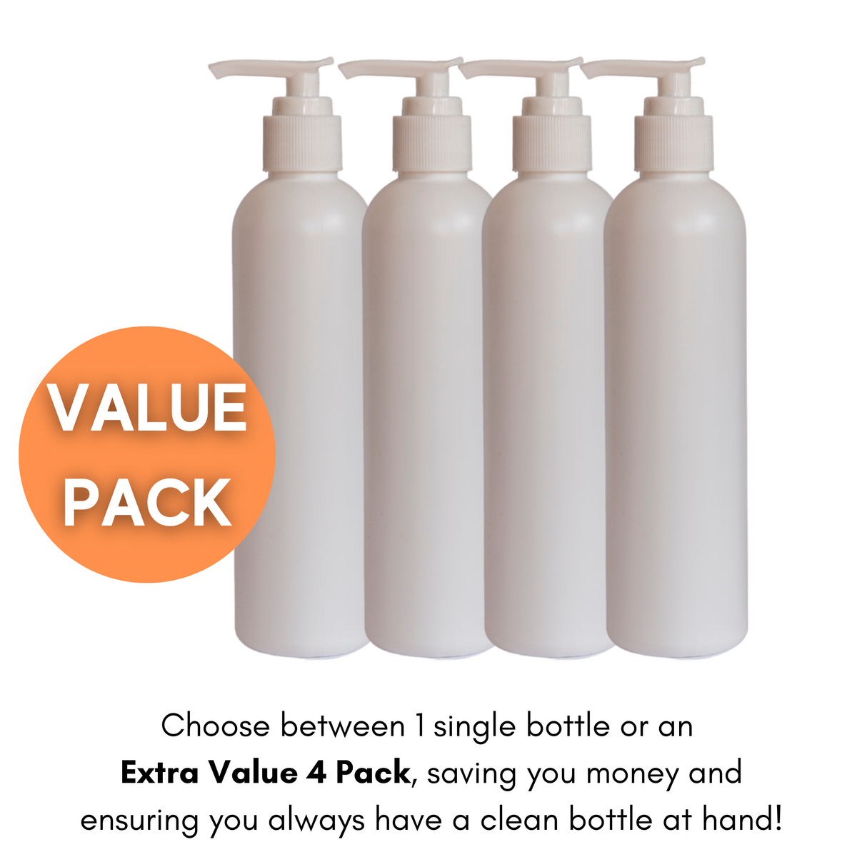 250ML SLIMLINE BOTTLE WITH PUMP -Fits our Massage Oil Warmer!