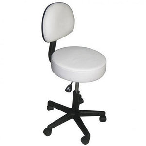 AFFINITY THERAPIST'S ROLLING STOOL WITH BACK REST