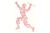 Anatomy drawing made up of the names of muscles 