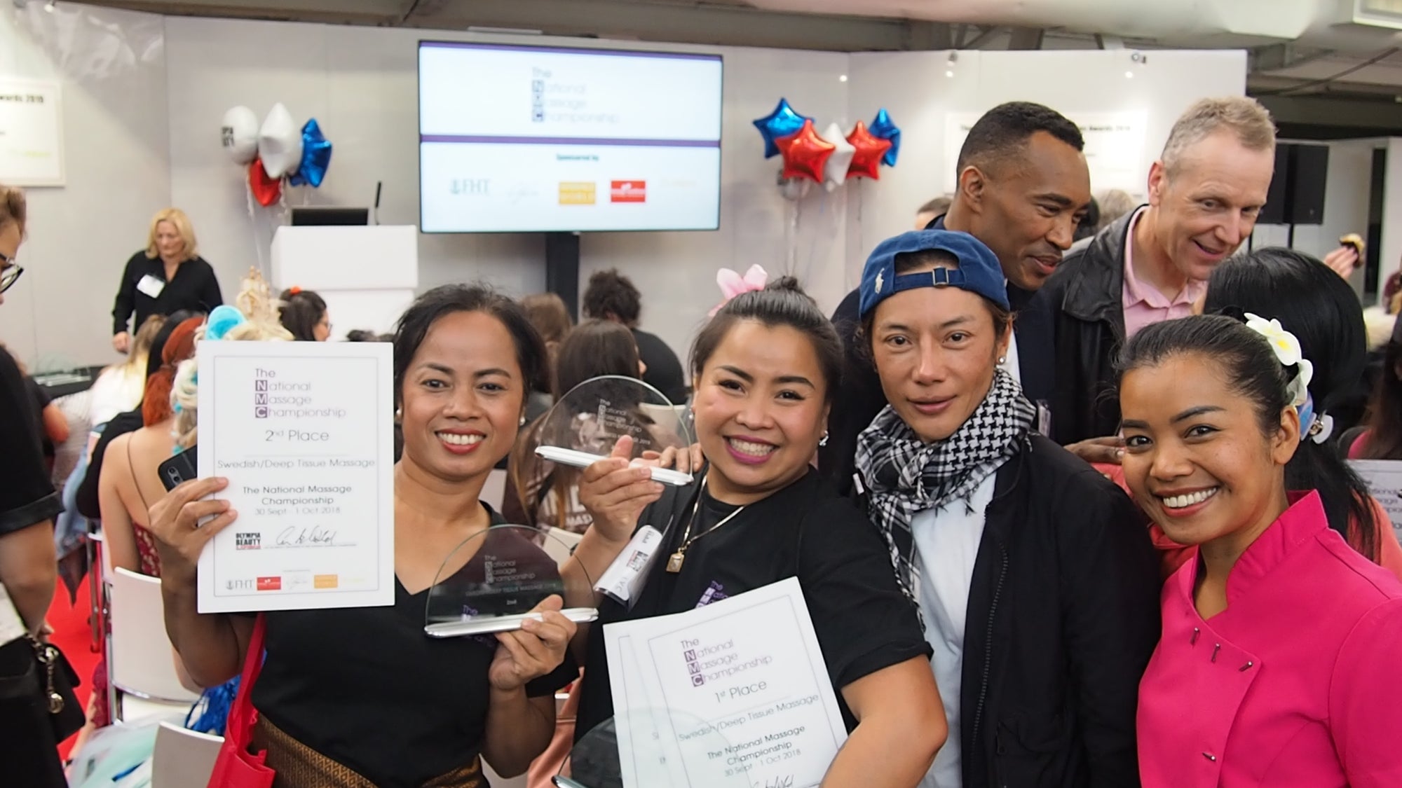 Winners celebrate at the 2019 National Massage Championships
