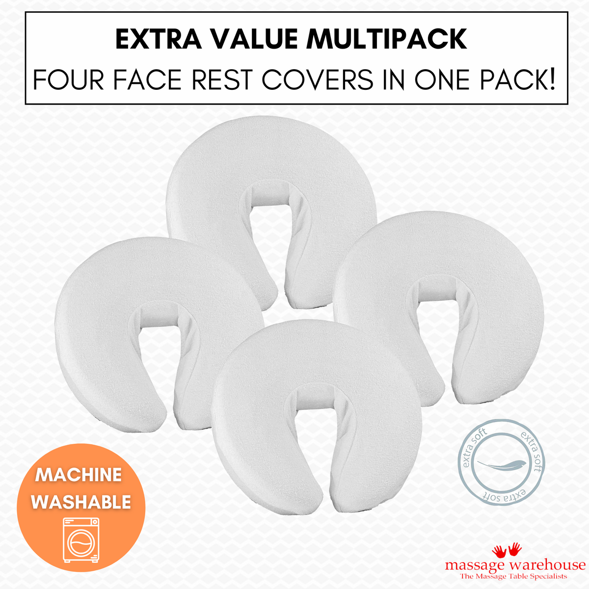 TERRY TOWEL FITTED FACE REST CRADLE COVER (Pack of 4)