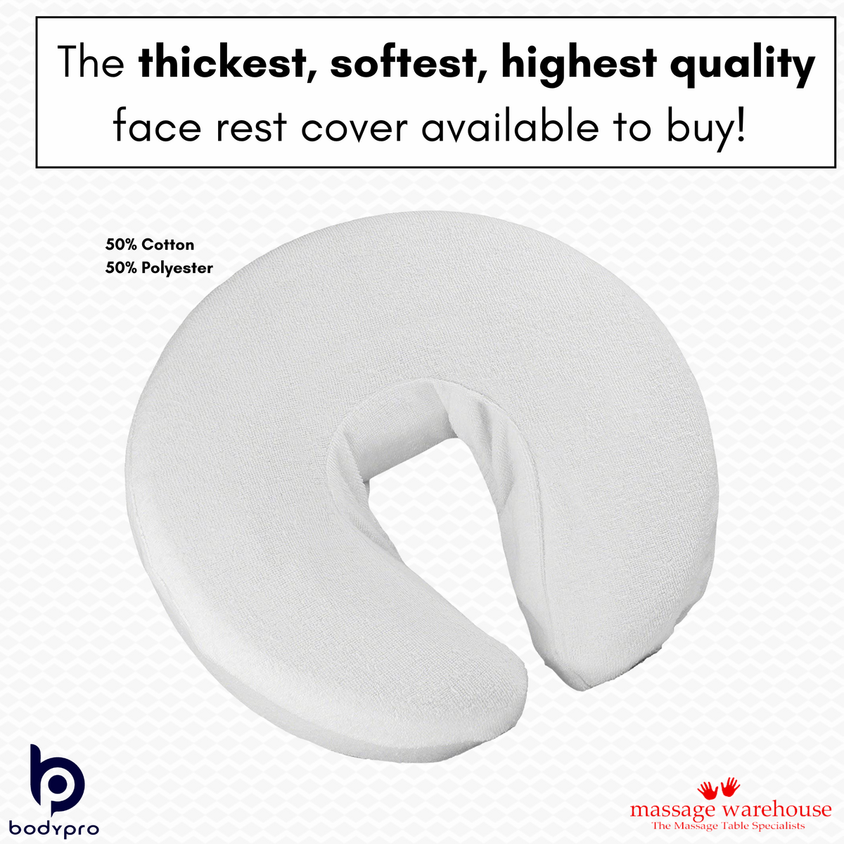 TERRY TOWEL FITTED FACE REST CRADLE COVER (Pack of 4)