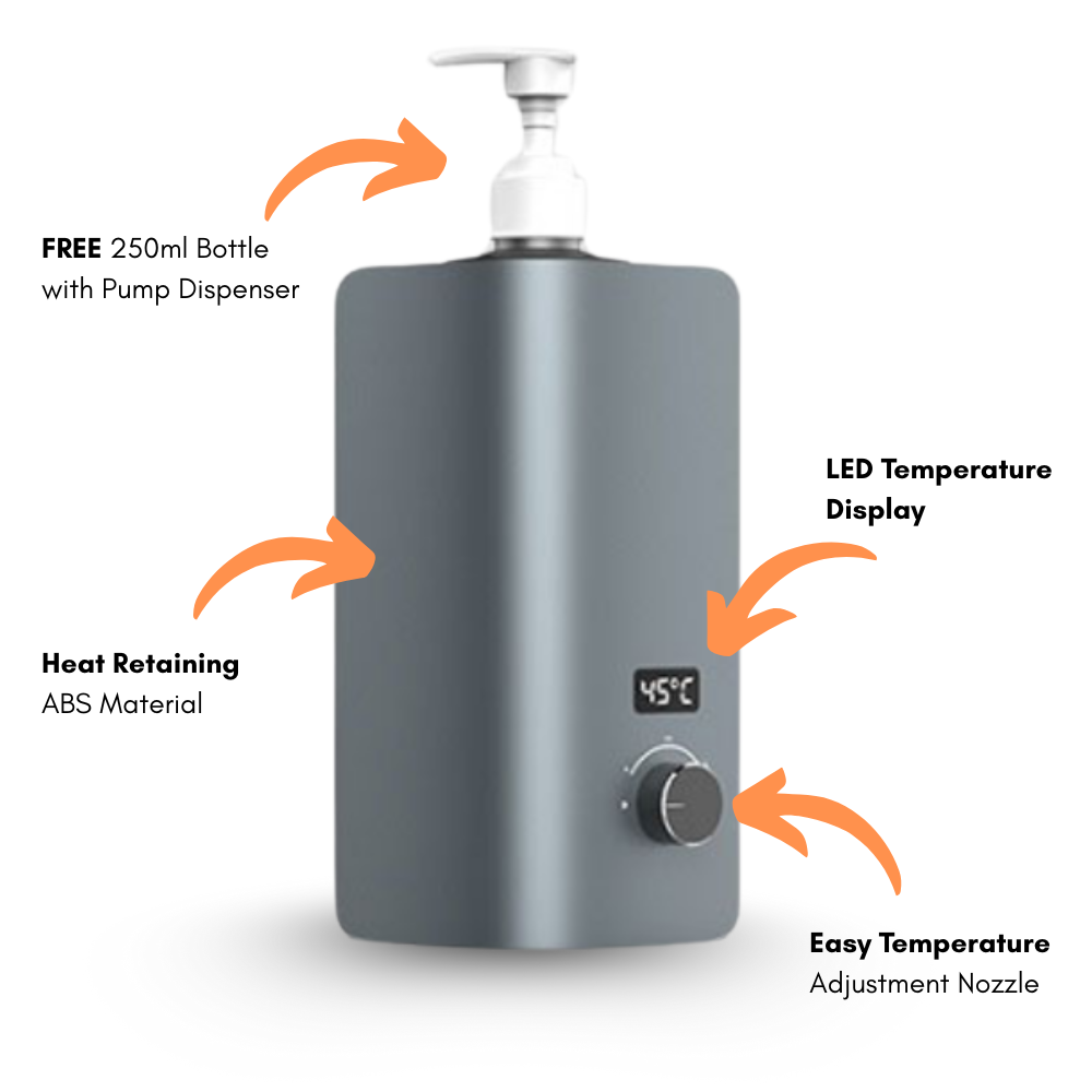 DELUXE MASSAGE OIL WARMER - EASY ADJUST & DIGITAL TEMPERATURE DISPLAY