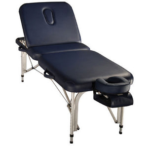 Massage Warehouse Earthworks Perform Portable Lightweight Treatment Couch Bed Aluminium Navy Black Agate Blue Cream