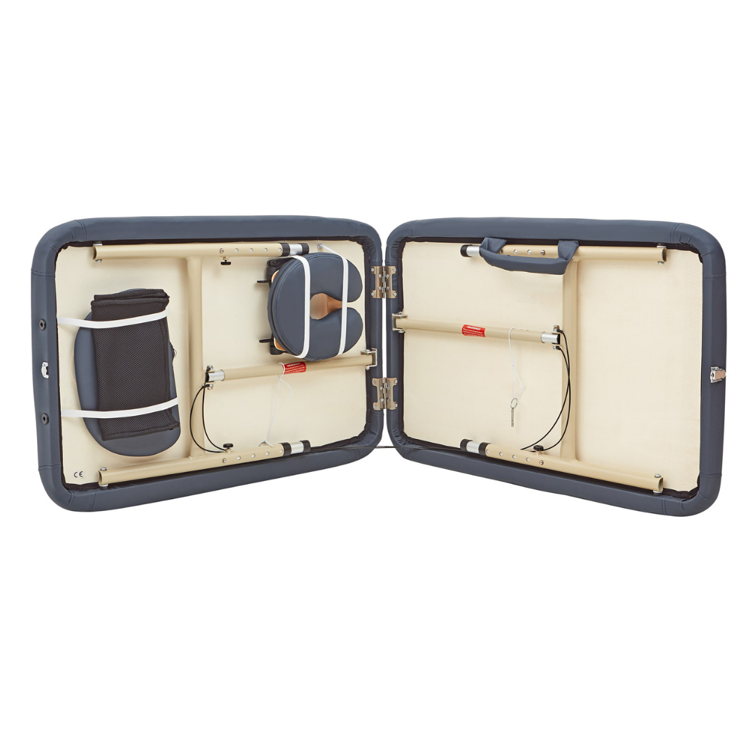 Massage Warehouse Advantage 10.5kg Portable Lightweight Treatment Table Couch Wood Black Navy 11