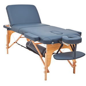 Massage Warehouse BodyPro Liftback Portable Lightweight Massage Table Wood Black Navy 8