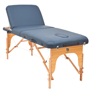 Massage Warehouse BodyPro Liftback Portable Lightweight Massage Table Wood Black Navy 8