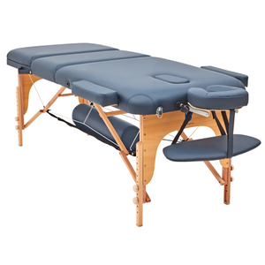 Massage Warehouse BodyPro Liftback Portable Lightweight Massage Table Wood Black Navy 8