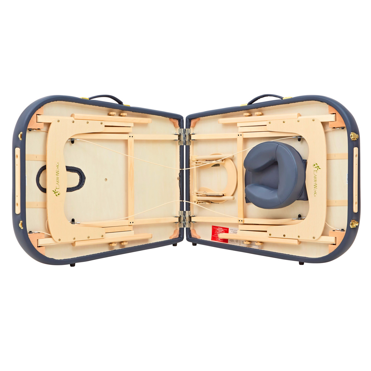 Massage Warehouse Earthworks Comfort Flat Portable Lightweight Treatment Table Couch Wooden Navy Black Agate Blue Cream 8