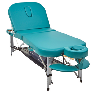 Massage Warehouse Earthworks Touch plus Portable Lightweight Treatment Table Bed Aluminium Black Navy Agate Blue Teal