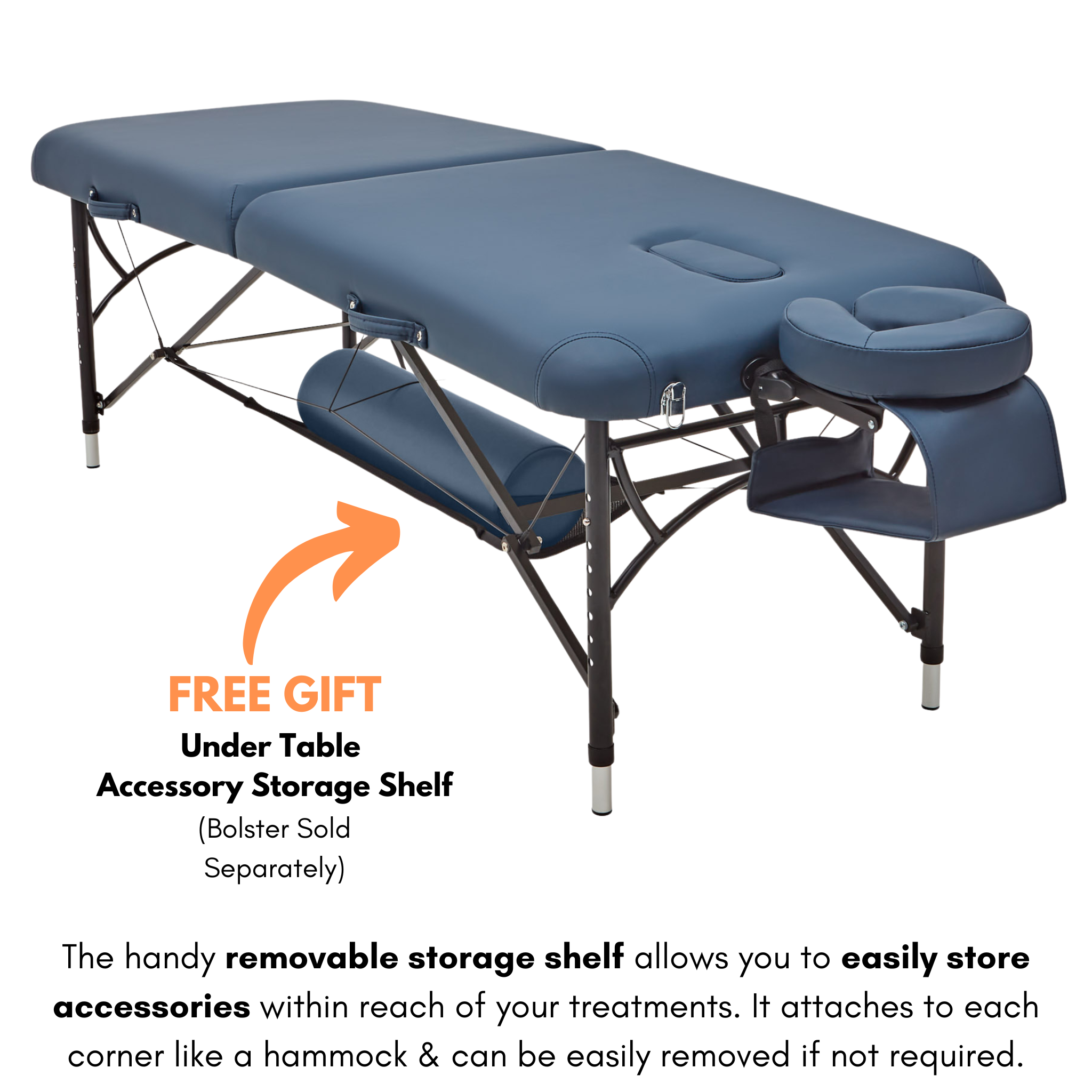 Folding Table | Wood | Portable | 180x60 Cm | Massage | Blue | CM-01 B