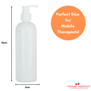 250ML SLIMLINE BOTTLE WITH PUMP -Fits our Massage Oil Warmer!