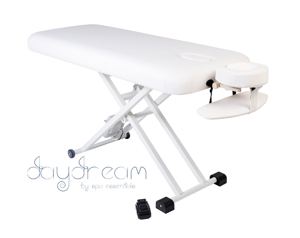 daydream electric massage table with arm shelf and head cradle