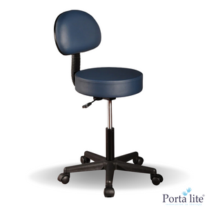 THERAPIST'S ROLLING STOOL WITH BACK & FOOT REST