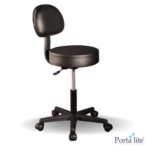 THERAPIST'S ROLLING STOOL WITH BACK & FOOT REST