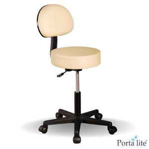 THERAPIST'S ROLLING STOOL WITH BACK & FOOT REST