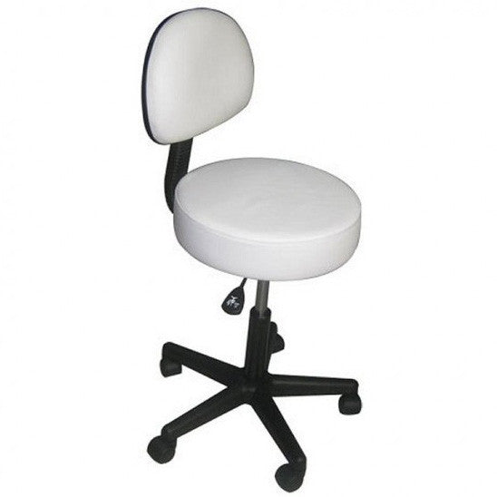 AFFINITY THERAPIST'S ROLLING STOOL WITH BACK REST